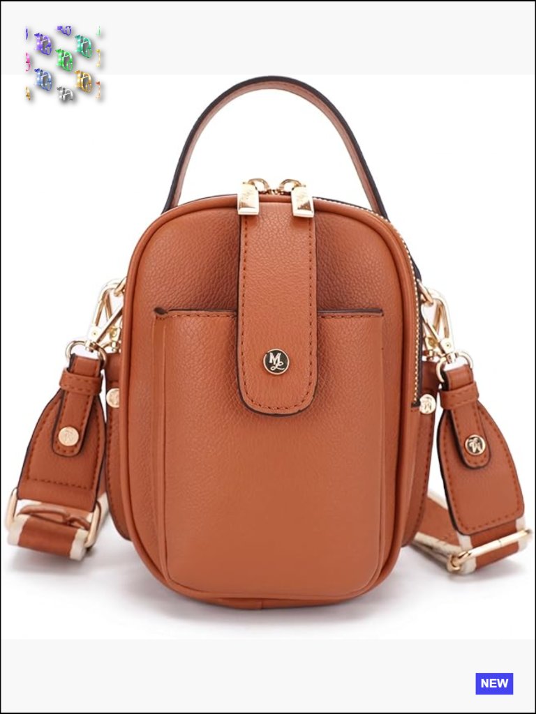 Vegan Leather Multi Compartment Crossbody Bag Hands-Free Chic Organization